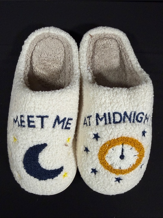 Shoes - Taylor Swift Inspired "Meet Me At Midnight" Sherpa Slippers | Women's Size 9-10